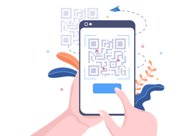 QR Code Scanner for Online Payment  Illustration