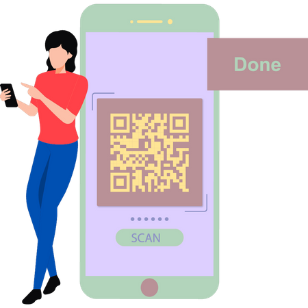 QR code scanning complete  Illustration