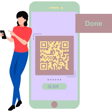 QR code scanning complete  Illustration