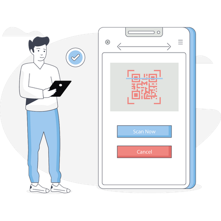 QR code scanning complete  Illustration