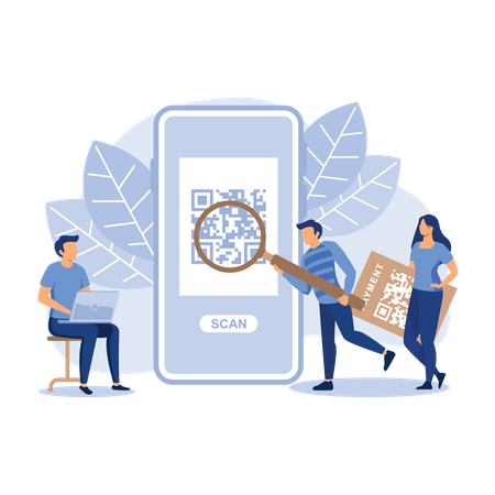 QR Code scanning  Illustration