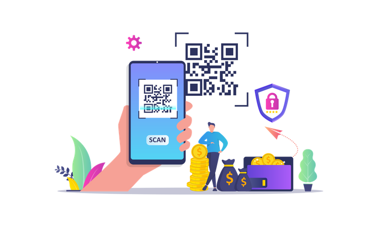 QR Code scanning  Illustration