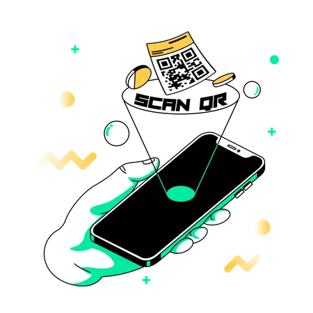 QR Code Scanning on Mobile Devices  Illustration