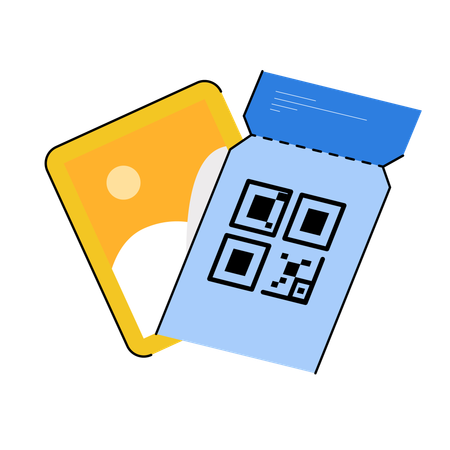 Qr code ticket  Illustration