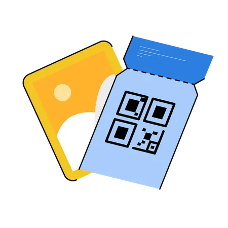 Qr code ticket  Illustration
