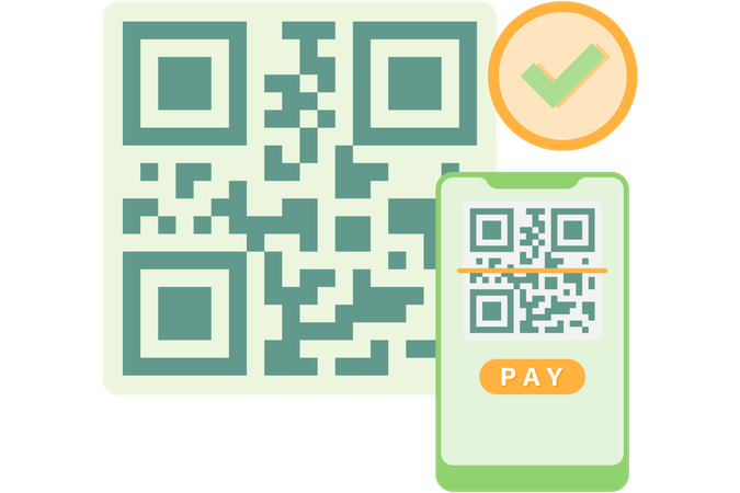 Zahlung per QR-Code  Illustration