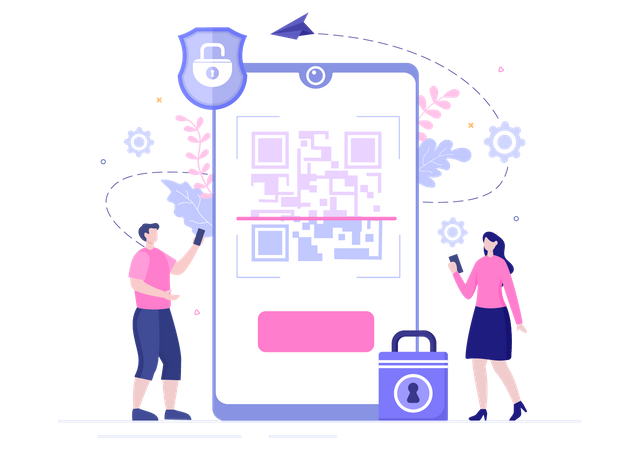 Zahlung per QR-Code  Illustration