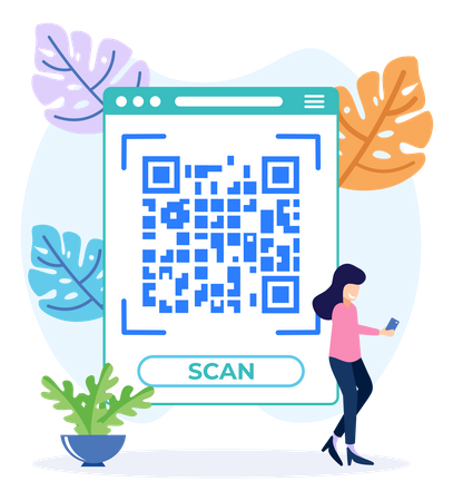 Zahlung per QR-Code  Illustration