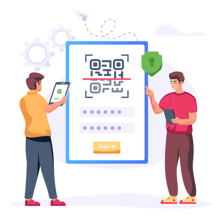 QR Login  Illustration