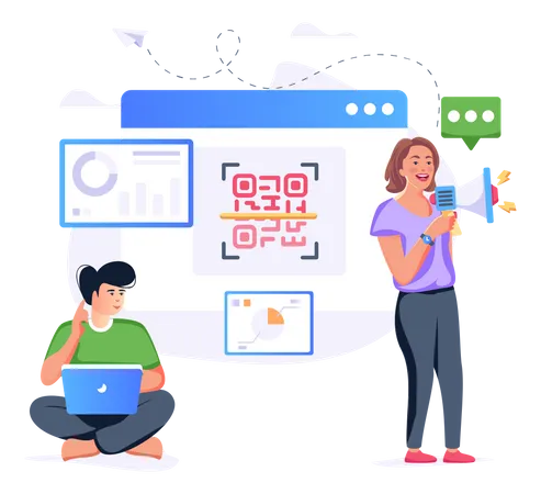 QR Marketing  Illustration