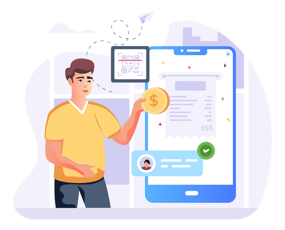 Pagamento qr  Ilustração