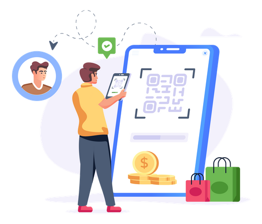 QR Pay  Illustration