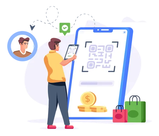 QR Pay  Illustration