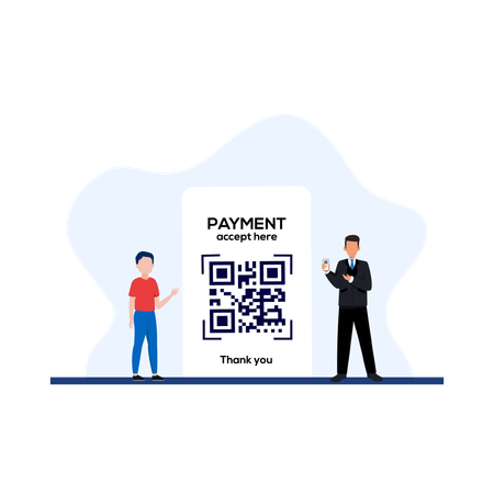 QR payment accept here  Illustration