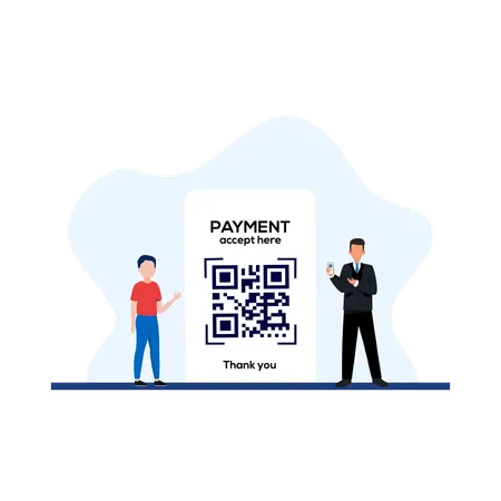 QR Code Scan Flat Illustration In This Design You Can See How Technology Connect To Each Other Each File Comes With A Project In Which You Can Easily Change Colors And More Illustration