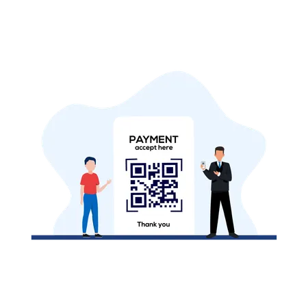 QR payment accept here  Illustration