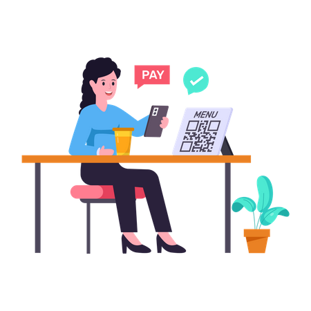 Qr Payment  Illustration