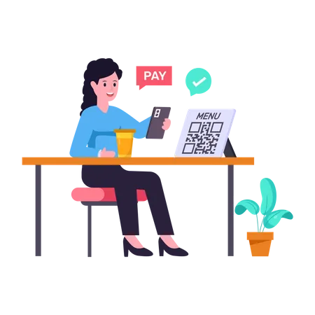 Qr Payment  Illustration