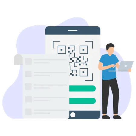 Qr Payment  Illustration