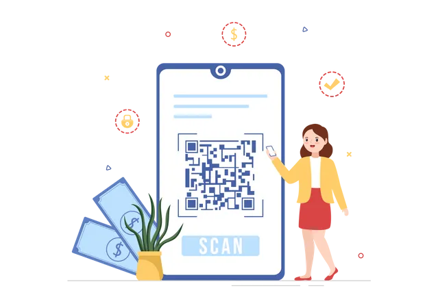 QR Payment  Illustration