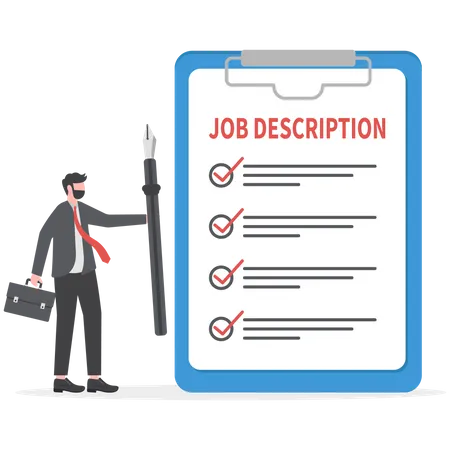 Qualification and requirement for job position  Illustration