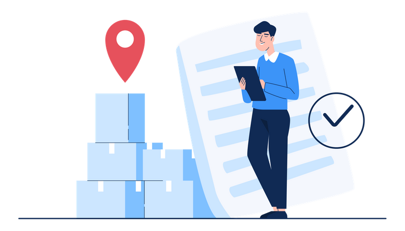 Quality check of delivery products  Illustration