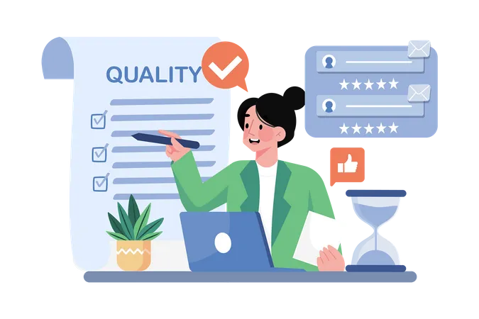 Quality Control Specialist Implementing Quality Processes 일러스트레이션