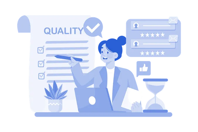 Quality Control Specialist Implementing Quality Processes Illustration