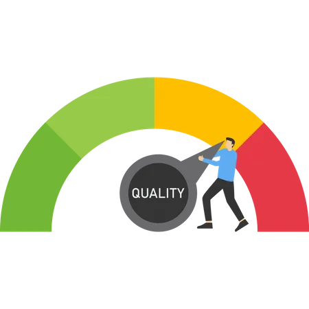 Flat Vector Conceptual Illustration Of Quality Management And Improvement QI Illustration