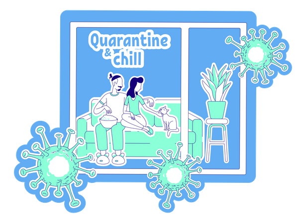 Quarantäne und Chillen  Illustration