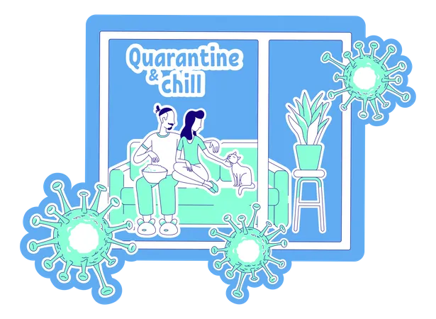 Quarantäne und Chillen  Illustration