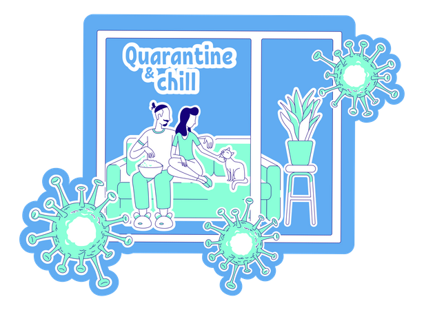 Quarantine and chill Illustration