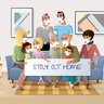 illustration for family stay at home