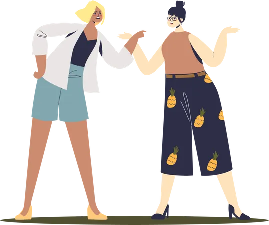 Quarrel between two women  Illustration