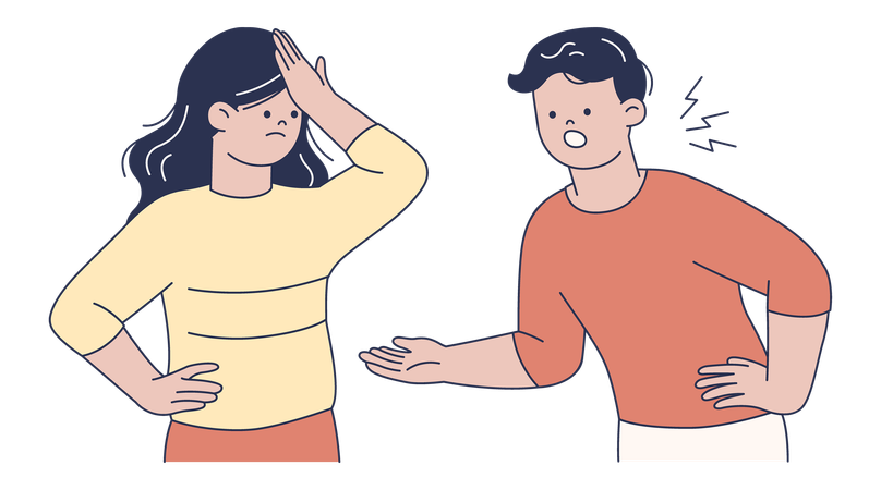 Quarreling Couple  Illustration