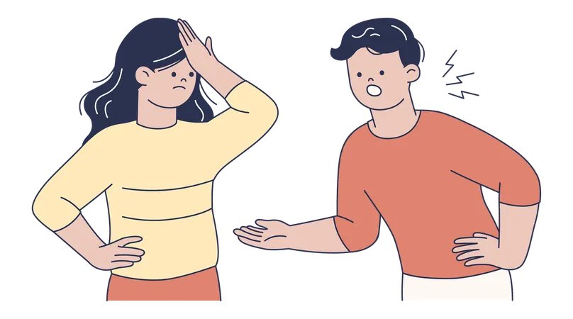 Quarreling Couple  Illustration