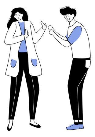 Quarrelling couple  Illustration