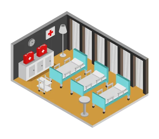 Quarto de hospital  Ilustração