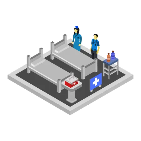 Quarto de hospital privado  Ilustração