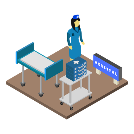 Quarto de hospital privado  Ilustração