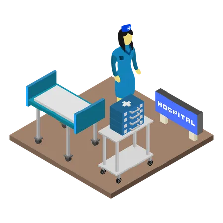 Quarto de hospital privado  Ilustração