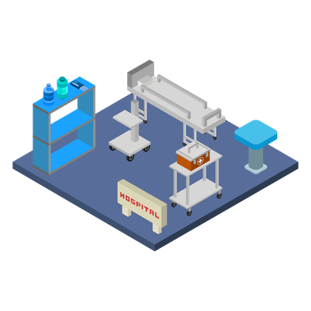 Quarto de hospital privado  Ilustração