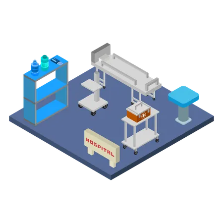 Quarto de hospital privado  Ilustração
