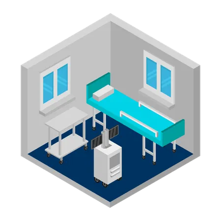 Quarto de hospital privado  Ilustração