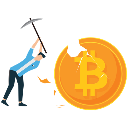 Quebrando o Bitcoin – Criptomoeda sob ataque  Ilustração