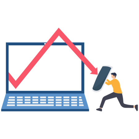 Queda do mercado de acções  Ilustração