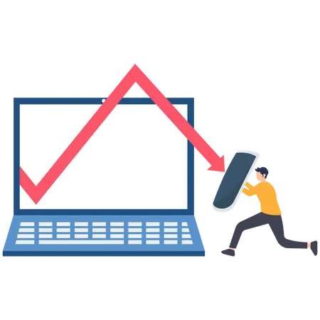 Queda do mercado de acções  Ilustração