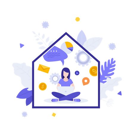 Quedarse en casa  Ilustración