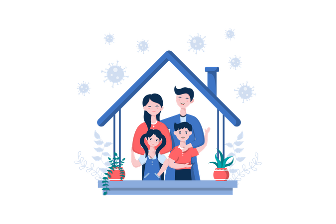 Quédate en casa  Ilustración