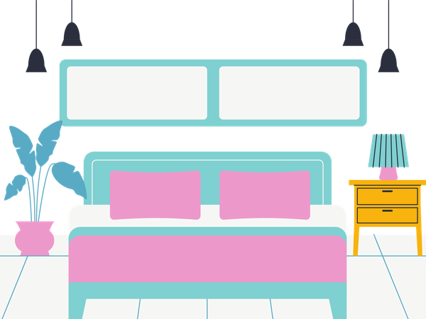 Queen Bed  Illustration